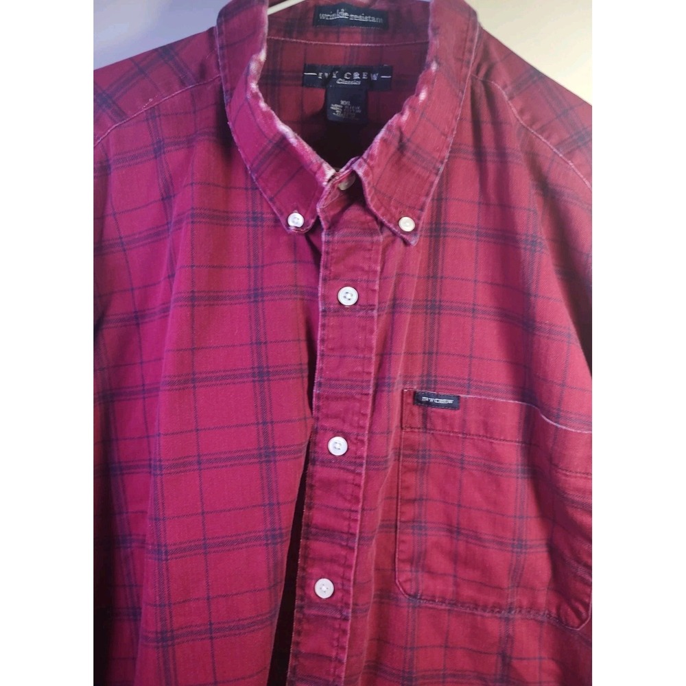Ivy Crew Shirt Men's Red/Black Plaid Lined Flannel Button Down Ukraine‎ Vintage